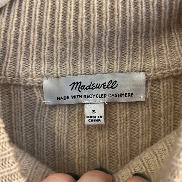 Resourced Cashmere Ribbed Mockneck Pullover Sweater - Picture 3 of 6